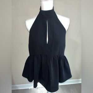 Elizabeth & James Tops Elizabeth & James Black Crepe Knit Perth Halter Top
